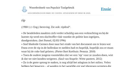 rip betekenis.